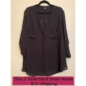 Torrid sheer black blouse